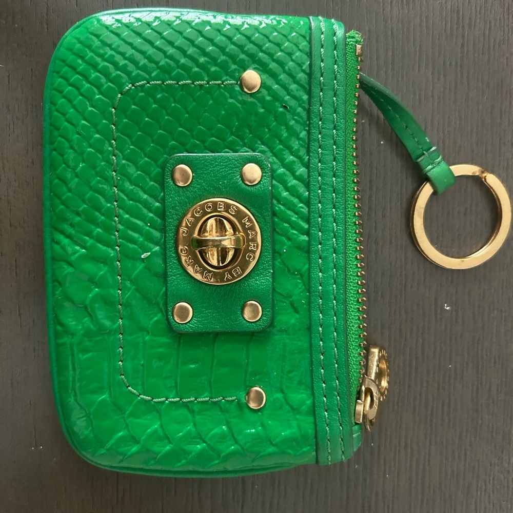 Marc Jacobs Emerald Green Keychain Wallet